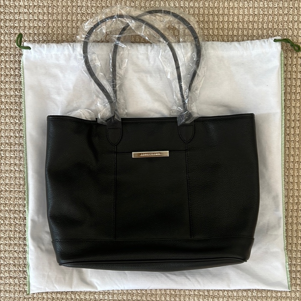 Brand new Longchamp Black leather tote. NWOT